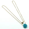 14kt Gold Filled Aqua Jade Wire Wrap Delicate Gemstone Drop Necklace