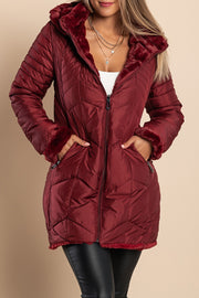 Reversible quilted jacket, 1561, burgundy