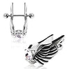 Angel Wings Cartilage Earring - Feathered Angel Wings w/ Gem Cartilage