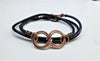 Copper Double Infinity Gender Neutral Leather Wrap Bracelet