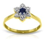 0.19 Carat 14K Solid Yellow Gold Lorraine Sapphire Diamond Ring