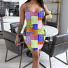 Summer Streetwear Print Sexy Bodycon Dress Spaghetti Strap Party Mini