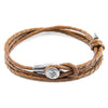 Light Brown Dundee Silver & Leather Bracelet