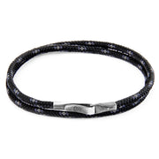 Black Liverpool Silver & Rope Bracelet