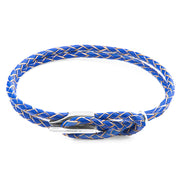 Royal Blue Padstow Silver & Leather Bracelet