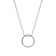 Abbott Round Mini Geometric Silver Necklace