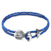 Royal Blue Delta Anchor Silver & Leather Bracelet