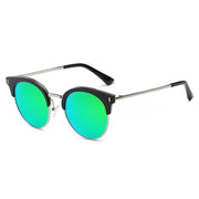 Biloxi -  Women Half Frame Round Cat Eye Polarized Sunglasses