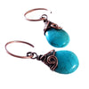 Turquoise Blue Howlite Earrings | KJ-396E | Artisan Earrings