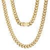 12mm Gold Hip Hop Cuban Chain Necklace