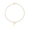 Cross with Love-shaped Pearl Pendant Necklace