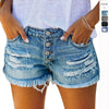 Fringed Denim Button Fly Shorts for Women (Hot Pants)