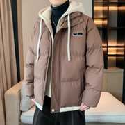 Mens Layered Look Hooded Puffer Jacket