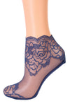 TERESA dark blue lace socks for women