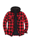 Men's Matching Family Red Buffalo Hooded Flannel Jacket