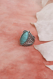 Klassieke markiezin turquoise ring