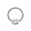 316L Stainless Steel Dog Puppy Paw Snap-in Captive Bead Ring / Septum