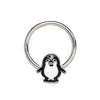 316L Stainless Penguin Snap-in Captive Bead Ring / Septum Ring