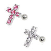 316L Surgical Steel Multi CZ Cross Stud Cartilage Earring