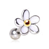 Surgical Steel Sweet White Daisy Flower Cartilage Earring