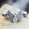 316L Stainless Steel Fancy Jeweled Butterfly Cartilage Cuff Earring