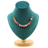 Sunstone 8 mm 15 beads necklace stainless steel chain