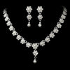 Bridal Wedding Jewelry Set Floral Y Pearl & Rhinestone