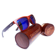 Oak Colored Frames, Bamboo Sunglasses, Blue Polarized Lenses with Case