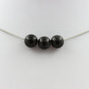 Black obsidian 8 mm 3 beads necklace