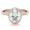 Rose Gold Moissanite Oval Shape Halo Ring – LR00392