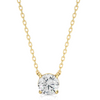 Yellow Gold Moissanite Round Shape Pendant – PT0045