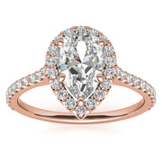 Rose Rold Pear Shape Moissanite Ring – 00560