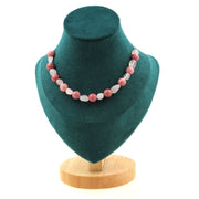 Rose Quartz from Brazil + Rhodonite 8 mm 20 beads necklace.