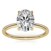 Yellow Gold Moissanite Oval Shape Ring – LR00168