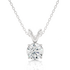 White Gold Moissanite Round Shape Pendant  – OF0002