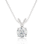 White Gold Moissanite Round Shape Pendant  – OF0002