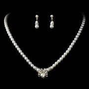 Bridal Wedding Jewelry Set Beautiful Single Strand Pearls Chic