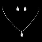 Bridal Wedding Jewelry Set Crystal Rhinestone Pearl Simple Design