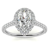 White Gold Pear Shape Moissanite Ring – 00560