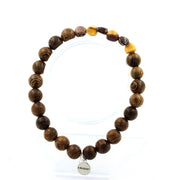 Mookaite from Australia + wood Bracelet 8 mm Beads.