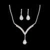Bridal Wedding Jewelry Set Necklace Earring Crystal Rhinestone LG V