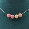 Rhodonite 8 mm 4 beads necklace