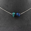 Light blue Tiger's Eye 8 mm 2 beads necklace.