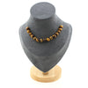 Tiger's Eye 8 mm 15 beads necklace stainless steel chain