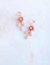 Rose gold Crystal bridal earrings CZ Drop wedding earrings