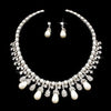 Bridal Wedding Jewelry Set Necklace Crystal TD Pearl Bib Choker Design