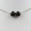 Black obsidian 8 mm 2 beads necklace