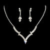 Bridal Wedding Jewelry Set Crystal Rhinestone Simple Curved V Drop