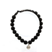 Hypersthene from Egypt + Matte Black Onyx Bracelet 8 mm Beads.