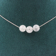 Cracked Quartz from Brazil 8 mm 3 beads necklace.